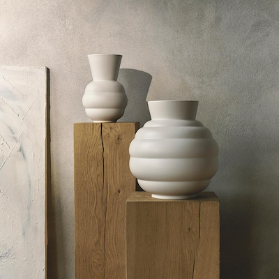 Knabstrup Keramik Tortus Archie vase No2 hvid H23.5 cm