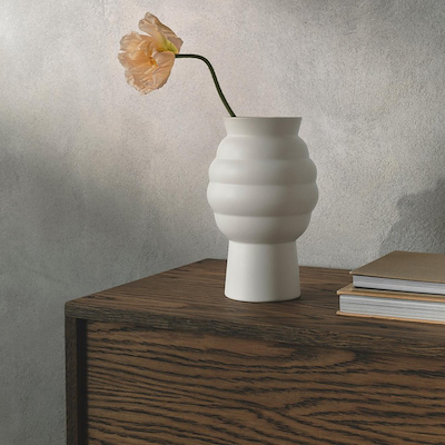 Knabstrup Keramik Tortus Archie vase No2 hvid H23.5 cm