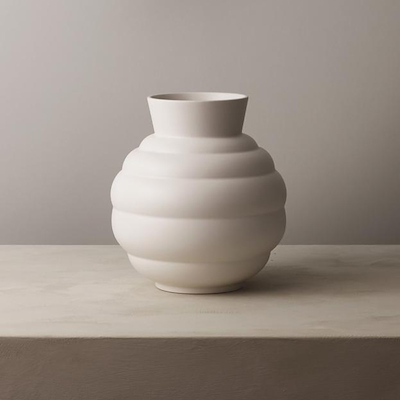 Knabstrup Keramik Tortus Archie vase No3 hvid H26.5 cm