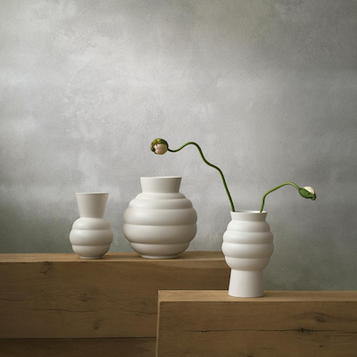 Knabstrup Keramik Tortus Archie vase No3 hvid H26.5 cm