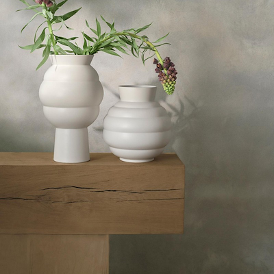 Knabstrup Keramik Tortus Archie vase No3 hvid H26.5 cm