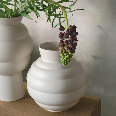 Knabstrup Keramik Tortus Archie vase No4 hvid H37 cm