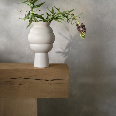 Knabstrup Keramik Tortus Archie vase No4 hvid H37 cm