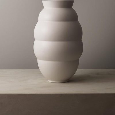 Knabstrup Keramik Tortus Archie vase No5 hvid H41.5 cm