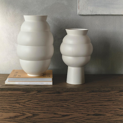 Knabstrup Keramik Tortus Archie vase No5 hvid H41.5 cm