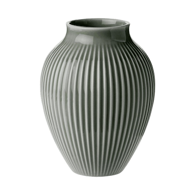 Knabstrup Keramik Ripple vase mørkegrøn H12.5 cm
