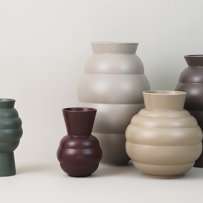 Knabstrup Keramik Tortus Archie vase No2 mørkegrøn H23.5 cm