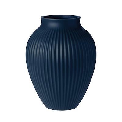 Knabstrup Keramik Ripple vase mat mørkeblå H 27 cm