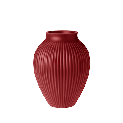 Knabstrup Keramik Ripple vase rød H 20 cm