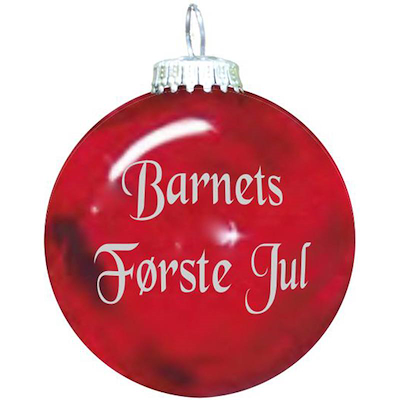 Rolsted Copenhagen Barnets Første Jul julekugle rød 6,6 cm