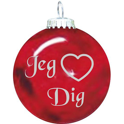 Rolsted Copenhagen Jeg ♥ Dig julekugle rød 6,6 cm
