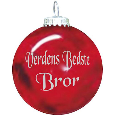Rolsted Copenhagen julekugle Verdens Bedste Bror rød 6,6 cm