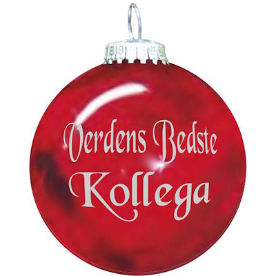 Rolsted Copenhagen Verdens Bedste Kollega julekugle rød 6,6 cm