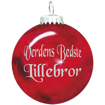 Rolsted Copenhagen Verdens Bedste Lillebror julekugle rød 6,6 cm