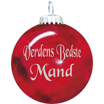 Rolsted Copenhagen Verdens Bedste Mand julekugle rød 6,6 cm