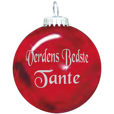 Rolsted Copenhagen Verdens Bedste Tante julekugle rød Ø 6,6 cm