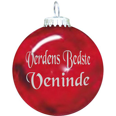 Rolsted Copenhagen verdens bedste veninde julekugle rød 6,6 cm