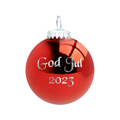 Rolsted Copenhagen rød julekugle: god jul 2023