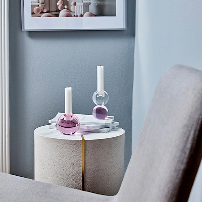 Specktrum krystal lysestage pink 8 cm