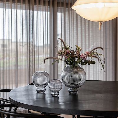 Specktrum Savanna mundblæst glasvase grå 20 cm