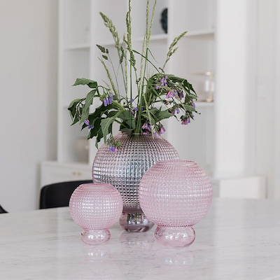 Specktrum Savanna mundblæst glasvase rosa 20 cm