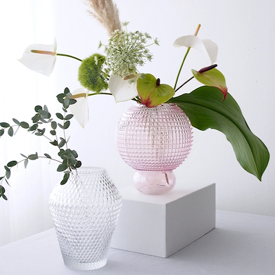 Specktrum Savanna mundblæst glasvase rosa 20 cm