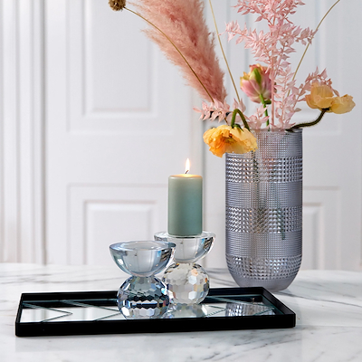 Specktrum Square krystal lysestage lyseblå 11 cm