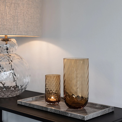 Specktrum Meadow Swirl Cylinder vase amber small H21 cm