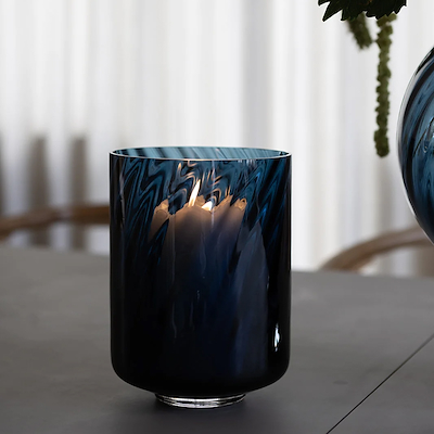 Specktrum Meadow Swirl Cylinder vase med fod blå