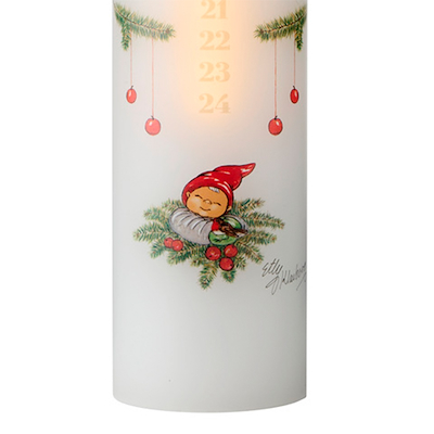 Klarborg led kalenderlys nissen & rødkælk