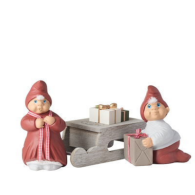 Klarborg Josefine & Oliver med slæde og gaver 13 cm