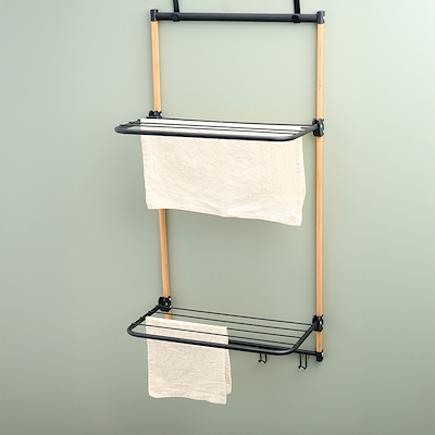 Tørrestativ til dør sort bambus