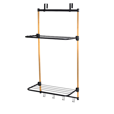 Tørrestativ til dør sort bambus