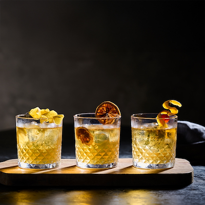 Facet drikkeglas klar 4 stk 34 cl