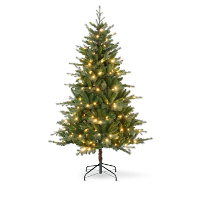 Juletræ på metalfod med 210 LED lys H180 cm