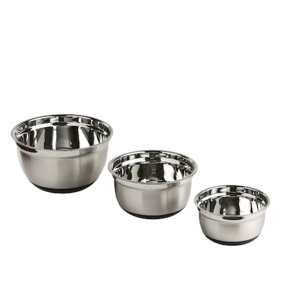 Røreskåle rustfrit stål Ø 17-25 cm 3 stk.