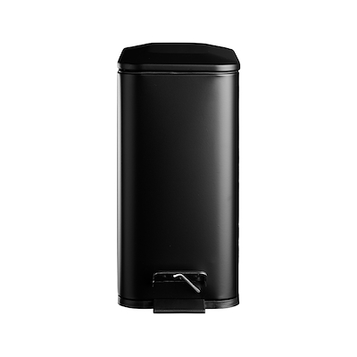Pedalspand sort 5 liter H 29,5 cm rustfrit stål
