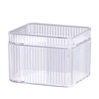 Opbevaringsboks med låg gennemsigtig 13x11 cm