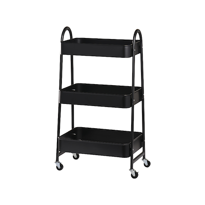 Rullebord sort metal H 78 cm