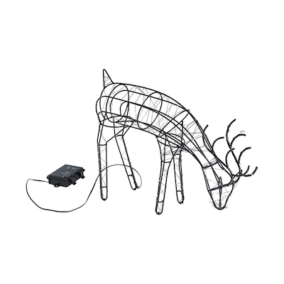 LED Rensdyr metal sort 41x9x25 cm