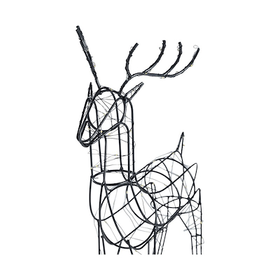 LED Rensdyr metal sort 32x9x47,5 cm