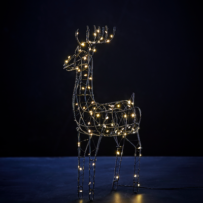 LED Rensdyr metal sort 32x9x47,5 cm