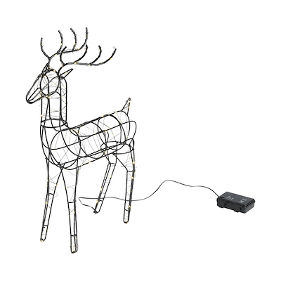 LED Rensdyr metal sort 32x9x47,5 cm