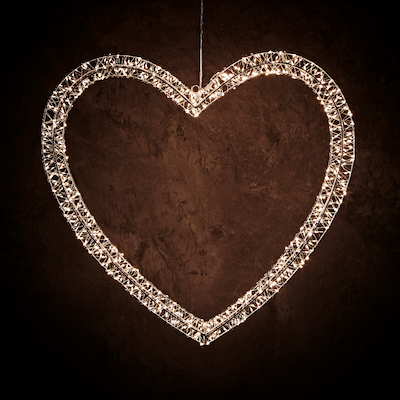 LED Hjerte metal 50x3,5 cm