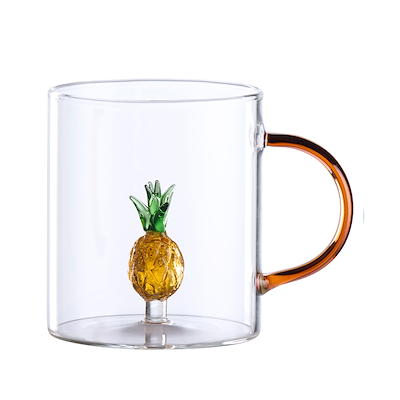 Krus klar solsikke, hjerte eller ananas 35 cl - assorteret