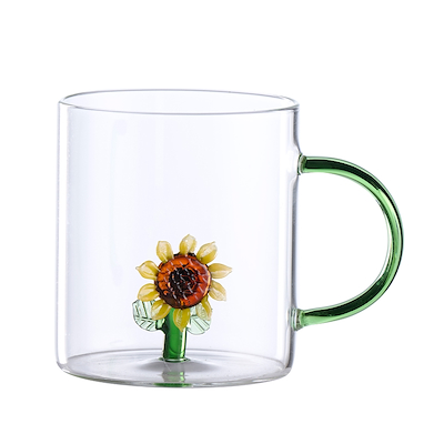 Krus klar solsikke, hjerte eller ananas 35 cl - assorteret