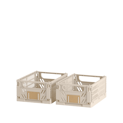 Stabelbar foldekasse natural 17x12,5 cm 2 stk.