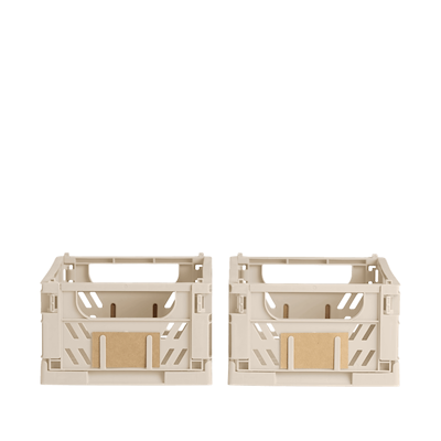 Stabelbar foldekasse natural 25x16,5x10 cm 2 stk.