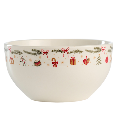 Skål med julemotiv hvid Ø 14 cm