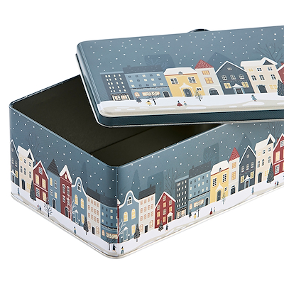 Kagedåsesæt med julemotiver 3 stk. firkantet